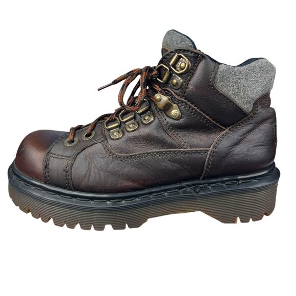 Vintage 90’s Dr. Martens DM’s Brown Made In England Combat Boots Size 4 US 6 - Picture 3 of 11